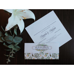 Invitatie de Nunta Eleganta cu Motiv frunze de maslin 20429