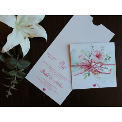 Invitatie de Nunta eleganta cu Motiv Floral Pastel 20477