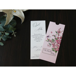 Invitatie de Nunta Eleganta Roz cu Flori de Cires 20467
