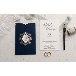 Invitatie de nunta bleumarin 9162