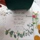 Invitatie de nunta frunze de eucalipt cu sigiliu si poza