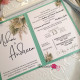 Invitatie de nunta Greenery frunze si iarba de pampas