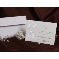 Invitatie de nunta clasica cu model floral 30088