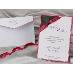 Invitatie de nunta cu model "animal print" pe roz 70761 
