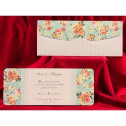 Invitatie de nunta eleganta cu model floral 410