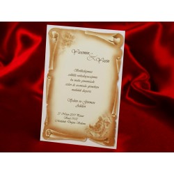 Invitatie de nunta vintage tip "papirus" 604
