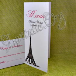 Meniu nunta elegant Turn Eiffel