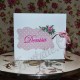 Invitatie Handmade eleganta cu flori roz
