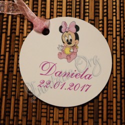 Eticheta cu bebe Minnie Mouse 