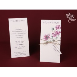 Invitatie de Nunta Eleganta cu Model Floral Acuarela violet 70139