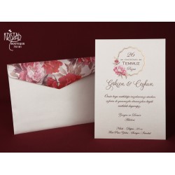 Invitatie de Nunta cu model floral trandafiri 70181