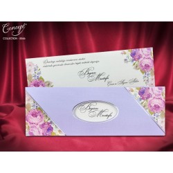 Invitatie de Nunta Eleganta cu Trandafiri Mov-lila 5546