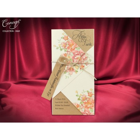 Invitatie de Nunta Eleganta cu Model Floral 5569