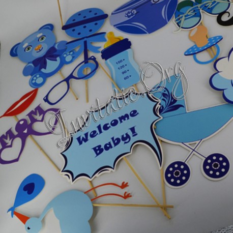 Accesorii Pe Bat Poze Botez Masti Forme Carton Si Mesaje Baby Boy