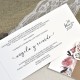 Invitatie de Nunta cu Model Floral Acuarela si Fluture stilizat 39611
