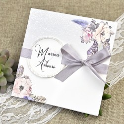 Invitatie de Nunta cu Motiv Floral Elegant 39613