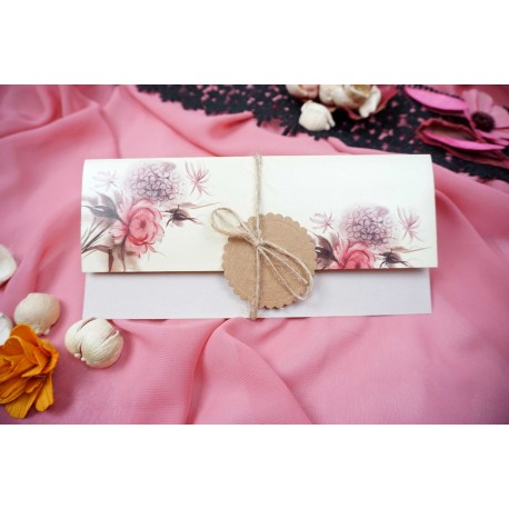 Invitatie de Nunta Eleganta cu Model Floral 63667