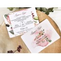 Invitatie de Nunta Elegnata cu Model Floral roz acuarela 39781