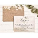 Invitatie de Nunta Vintage tip Scrisoare cu Model Floral 39782