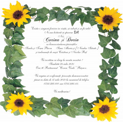 Invitatie de nunta electronica cu floarea soarelui