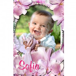 Marturii de Botez Magnet cu Printese si Orhidee