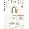 Invitatii digitale botez curcubeu pastel