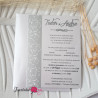 Invitatie de nunta ieftina cu model embosat argintiu