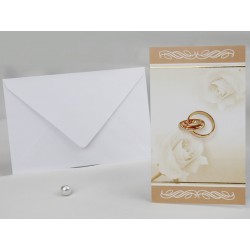 Invitatie de nunta cu trandafiri si inele 60213