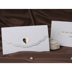 Invitatie de nunta cu model vintage si inimioara 60218