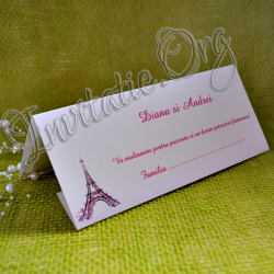 Plic de bani Turn Eiffel cu flori roz