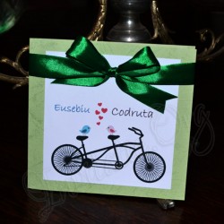 Invitatie Handmade cu Bicicleta