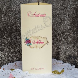 Meniu elegant cu model Floral roz