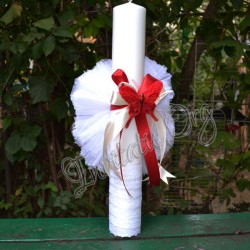 Lumanare cu Fluturas elegant rosu si Pompon