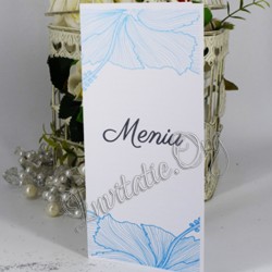 Meniu elegant cu flori de hibiscus bleu