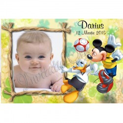 Marturii de Botez Magnet cu Mickey Mousse si Donald Duck