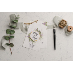 Invitatie de Nunta Moderna cu Design floral Watercolor 9186