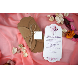 Invitatie de Nunta cu Motiv Floral Violet 9114